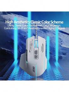 Acer OMW950 Wired Gaming Mouse With Ergonomic Design, Comfortable Feel, Durable Micro Switches, High-Precision DPI Adjustment, Compatible With PCs And Laptops, And A Black, Silent Wired Design.