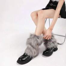 Street Edgy Fluffy Leg Warmers, Thick Plush Boot Cuffs Leg Warmers For Women, Autumn/Winter Y2K Style Christmas Gift - Mouldless - View 23