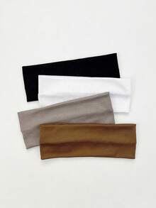 1/4pcs Fabric Headbands, Multi-Color, Fashionable & Versatile Daily Wear For Women,Gym Hair Band Turban Headband Sweatband, School Stuff, College Fall Winter Hair Accessories For Women For Vacation Outfits Woman Elegant Scarf Women Bandanas Soft Headwrap - Multicolor - View 6