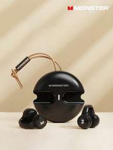 Monster XKT21 蓝牙耳机，耳挂式设计，被动降噪，超长续航，高清通话，降噪，运动/跑步，高品质音频，低延迟，无线耳机，兼容小米、华为 - 黑色 - 查看 11