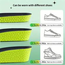 2pcs/Pair Adjustable Height Increase Insoles, Deodorizing Moxibustion Insoles, Super Soft Shock Absorbing Breathable Insoles, Suitable For Sports And Fitness, Trimable Size
