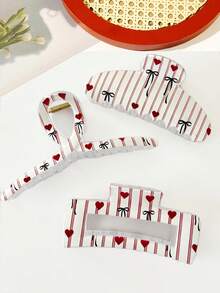 3 eleganckie spinki do włosów w kształcie serca i kokardy, uniwersalne spinki do włosów dla kobiet, jesienne akcesoria do włosów, eleganckie spinki do włosów, zimowe spinki do włosów, modna kopertówka do włosów