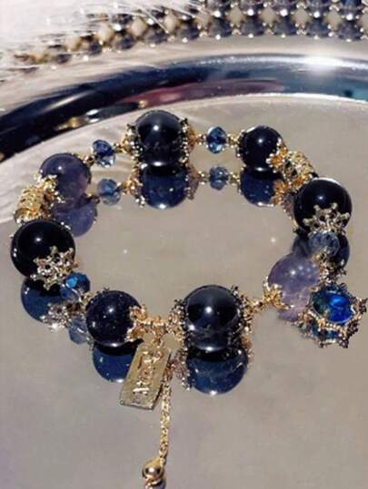 1 Stück Erdbeer-Kristallglas Armband, Anhänger Charm Armband, Geschenk für Freundin, beste Freundin