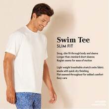 Essentials - Camiseta de natación de manga corta y secado rápido UPF 50 para hombre - Verde militar - Ver 8
