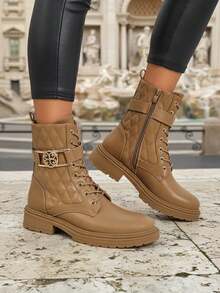 Giày bốt cổ thấp nữ chần bông làm từ da Logical Leather màu hồng Sable Rose - Nhiều màu - Xem 2