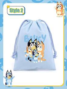 Bluey حقيبة ظهر بسحاب مزدوج بطبعة كرتون بلوي، حقيبة قماش للطلاب، حقيبة مدرسية خفيفة الوزن، حقيبة سحاب مزدوجة، حقيبة مدرسية كرتونية سعة كبيرة، حقيبة تخزين خفيفة الوزن بسحاب، مناسبة كهدية احتفالية لعيد الهالوين وعيد الشكر والكريسماس وتجمعات العائلة والأصدقاء