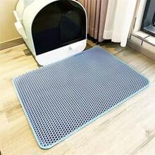 1pc Cat Litter Mat | Honeycomb Design | EVA Material | Anti-Slip, Leak-Proof And Easy To Clean | Multiple Color Options | Ideal For Pet Care, Cat Litter Box Accessories | Honeycomb Pattern Mat | Durable Pet Mat