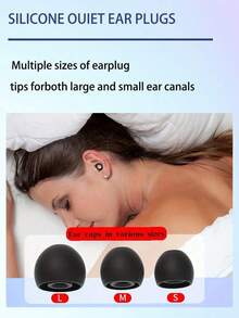 1 Pair Silicone Ear Plugs, Includes 2 Ear Plugs And 4 Replacement Accessories, Designed For Sleep And Sound Insulation, Non-Irritating. Noise-Proof And Snoring Blocking Earplugs For Night.