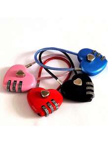 Candado con forma de corazón, candado de combinación lindo para taquillas, candado de amor digital con código, mini candado de amor, candado de combinación para puerta exterior en forma de corazón, color rosa, pequeño candado de viaje para equipaje, candado de combinación metálico con forma de corazón, código de 3 dígitos, sin ensamblaje, sin carga, sin batería - Candado de para equipaje, taquillas, mochilas, joyeros, accesorios de viaje y vacaciones, accesorios para taquillas escolares