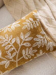 1 pezzo Federa decorativa per cuscino con ricamo a foglia gialla, adatta per la decorazione interna, per tutte le stagioni, inserto per cuscino non incluso - Giallo - Visualizzare 6