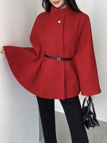 Women's Elegant Red Solid Fabric Belt, Versatile For Woolen Jacket Waist Cincher, Suitable For Halloween, Daily Wear, Dates, Spring, Winter, Autumn