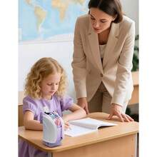 2 In 1 Standing Pencil Telescopic Pen Holder Stationery Pouch Organizer Box Large Storage Bag School Students Office Women Teens Girls Boys Purple Ash White