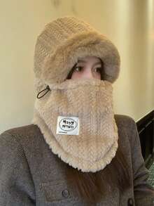 女士针织骑行帽，带耳罩，防风保暖，适合秋冬季节，也适合滑雪和户外活动，秋季装饰，情人节礼物 - 多色 - 查看 2