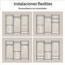 Muebles Para cuarto Metal Organizador Para Closet, Ajustable Rack Percheros Ropa - Negro - Ver 5