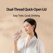 Xiaomi Bình nước di động bằng thép không gỉ 316 dung tích 350ml dành cho nam và nữ, thiết kế đơn giản, cách nhiệt nóng lạnh, tách trà di động dùng trên ô tô và văn phòng, màu đen - màu đen - Xem 5