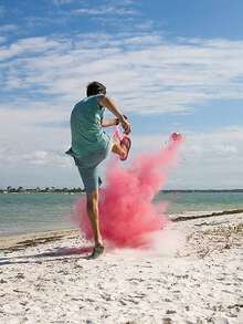 2/3pcs Set (Includes Football + Blue Powder Pack + Pink Powder Pack) Gender Reveal Football Party - Multicolor - View 4