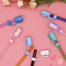 6 Peças de Chapéus de Palha com Top de Palha de 10mm, Compatíveis com Cantis sem Alça de 30 e 40 Oz