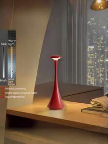 1pc Creative Desk Lamp, LED High-End Waist-Shaped Lamp, Bedside Sleep Light, Bedroom Atmosphere Light, Office Desk Eye-Caring Night Light, Dorm Small Desk Lamp, 3-Color Dimming, Stepless Dimming, USB Charging, Touch Control 3-Color Adjustable Slip-Resistant Base, Multi-Color Options, Suitable For Bedroom, Dining Room, Study, Living Room, Commercial Restaurant, Bar, KTV, Student Reading, Influencer Shop, And More Spaces