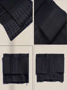 1pc Wrap Waist Trainer Double Belt Body Shaper Corset Shapewear Slimming Sheath Woman Flat Tightens Belly Sheath Waist Trainer Body Shaper - 黑色 - 查看 7