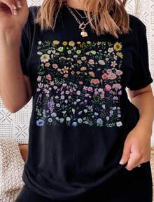 Embrace The Beauty Of Simplicity With A Piece That's Minimal But Never Mundane . It's Affordably Priced Without Compromising On Quality, Making It Easy To Stock Up Or Experiment With Different Styles. Whether You're A Student, Professional, Or Fashion Enthusiast, This Black Short Sleeve Tee Delivers Style, Comfort, And Value In One Essential Piece. Black Long Sleeve With Popular Colors, Animal Patterns, Geometric Patterns, Tie Dye Patterns, Floral Patterns, Millennial Spicy Girl Style, Y2K Style, Basic Patterns, Floral Patterns, Loose,Fall Outfit For Women, Christmas Outfit Women,Tops,Fall Clothes For Women,Vestidos Elegantes De Mujer,Winter Clothes For Women,Niche Vitality, Plus A Comfortable Fit - màu đen - Xem 1