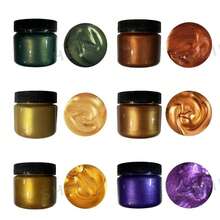 1 pieza 100ml Pintura acrílica perlada, Set de colores metálicos, Pintura y estampado resistente al agua, Pintura acrílica dorada - 3,55 onzas/105ml - Ver 1