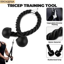 DDCAQIOUA Dispositivo de entrenamiento de tríceps con cuerda de nailon gruesa de doble cabeza, ideal para entrenamientos de cuerpo completo. Este dispositivo robusto y duradero tiene una impresionante capacidad de 250 kilogramos, lo que lo hace ideal para quienes buscan fortalecer glúteos, cintura, piernas y brazos. Un equipo versátil de fitness y deportivo.