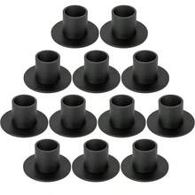 2/4/6/12/30pcs Cone Shaped Candle Holders, Gold/Black Candle Stands For Tabletop Center, Wedding Reception, Holiday Christmas Fireplace Or Home Decor