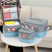 Sanrio 1 حقيبة تخزين الأدوية من سانريو - منظم من قماش الأكسفورد ذو سعة كبيرة وأقسام متعددة للاستخدام المنزلي والسفر والمستشفى والخارجي