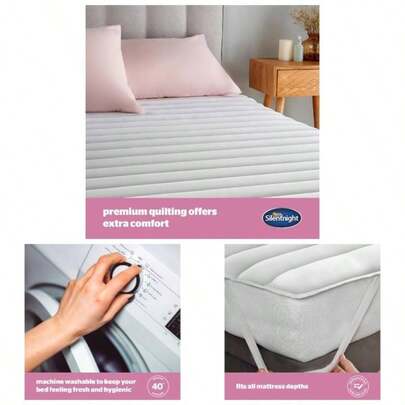 Quilted Mattress Protector U2013 Premium Luxury Soft Cosy Mattress Cover Protector Pad With Deep Fit Elasticated Straps U2013 Hypoallergenic, Soft And