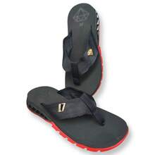 Flip-Flops, Openwork Fabric, Comfortable Men's Beach Sandals - Đỏ/Đen-L7 - Xem 2