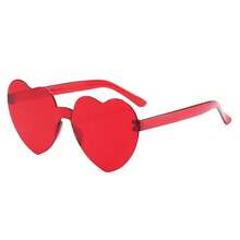 10/15pcs Frameless Heart Shaped Black , Funny Heart Shaped Glasses Suitable For Party, Christmas Gifts - Red - View 10