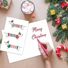 1 件，最佳贺卡公司 - 圣诞快乐贺卡带信封 - 帅气腊肠犬，送给男朋友女朋友情侣、丈夫妻子情侣的圣诞贺卡 - 均碼 - 查看 7