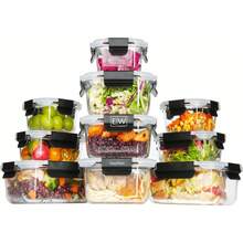 Juego de recipientes de vidrio sellados con tapas fáciles de usar, material resistente al calor para cocina, horno, refrigerador, congelador (juego de 10 recipientes (20 piezas)) - JUEGO 20 RECIPIENTES (40 PZ). - Ver 1