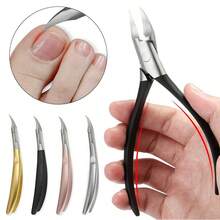 1 buc. clește de cuticule din oțel inoxidabil în formă de banană, trimmer pentru cuticule, pilă pentru unghii încarnate, clește de unghii multifuncțional pentru manichiură și pedichiură