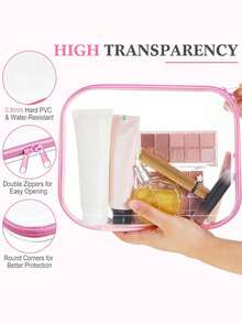 Transparent Hard Zipper Protective Case Hard Plastic Zipper Bag Cloth Bag Transparent Zipper Bag Plastic Storage Box Portable Travel Box, Black Toy Building Block Storage Bag, Digital Product Storage - Multicolor - View 7