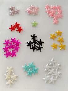 10 (Random Colors) Pcs Mixed Color Resin Starfish Rhinestone Flat Back Mini Stars, Suitable For DIY Crafts, Wedding Decoration, Nail Art And Scrapbooking - Multicolor - View 7
