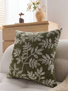 غطاء وسادة مطرز بورقة خضراء، مناسب للديكور الداخلي، غطاء وسادة لجميع المواسم، لا يشمل إدراج الوسادة - أخضر - مشاهدة 8