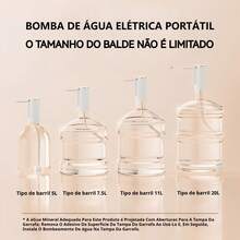 Dispensador de Água Automático com Bomba Elétrica Recarregável via USB Compatível com Garrafões de 5L a 20L Ideal para Casa Escritório e Eventos Muito Prática