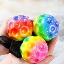 Bola de rebote de piedra lunar de moda con cordón elástico, bola de rebote con luz intermitente para aliviar el estrés, pequeño regalo de Halloween, pequeño presente sorpresa de Navidad