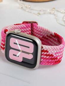 1pc Unisex Nylon Watch Band, Compatible With Apple Watch 42mm, 38mm, 40mm, 41mm, 44mm, 45mm, 46mm, 49mm, Fashionable Smartwatch Replacement Strap For Series Ultra2, Ultra SE2, SE 11, 10, 9, 8, 7, 6, 5, 4, 3, 2, 1, Suitable As Student Back-To-School Gift - Multicolor - View 7