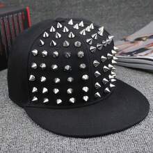 Girls Fashion Starry Sky Rivet Baseball Cap - Adjustable, Sunscreen Hip Hop Cap Spring/Summer Model - Đinh tán đen - Xem 1