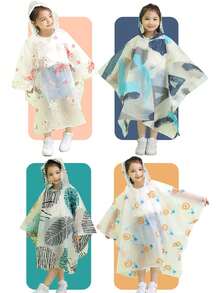 1 儿童时尚斗篷雨衣，男女童上学或散步专用-小学生加厚连体斗篷雨衣，便携旅行，适合3至14岁儿童上学、散步、露营和户外 - 彩色 - 查看 7