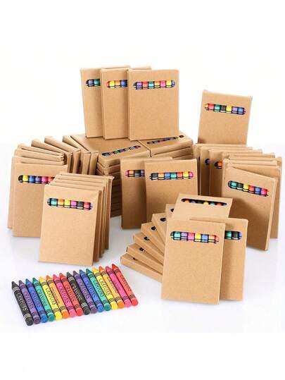 [Crayones de colores surtidos] 40 cajas de 6 crayones de diferentes colores - Embalaje de crayones, cajas mini de crayones - Adecuado para el aula, cumpleaños familiar, regalos de fiesta de maestros escolares (el embalaje es aleatorio, hecho a mano, puede tener defectos menores que no afectan el uso)