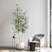 1pc Artificial Olive Tree 150-210cm With Plastic Pot & Moss, Realistic Leaves & Trunk, House Ornament Fake Plant Home Wedding Room Decor, Indoor Outdoor Christmas