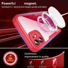 Hadaasi 1个红色磁吸手机壳，内置屏幕保护膜，[兼容无线充电] 360°全方位保护手机壳，兼容 17 Pro/17 Pro Max/17 Air/17、Reno14 Pro、Galaxy S26 Ultra/S26 Plus/S26/M36/A57/A37、荣耀400/400 Pro/400 Lite、Reno14 F、Hot 60 Pro/Hot 60 Pro+、15C，国际版，非国内版 - 紅色 - 查看 5