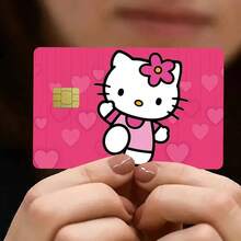 4pcs Sanrio Style Cute Cartoon Credit Card Stickers, Adorable Hello Kitty Pattern, Credit Card Decor Stickers, Protective Stickers, Creative Small Gift, Matte Finish, Durable PVC Card Stickers, Protect Privacy, Waterproof & Scratch-Resistant - Perfectly Fit For Credit Cards, Bank Cards, Transportation Cards, Can Be Removed Damage-Free, Perfect Gift For Halloween & Christmas!