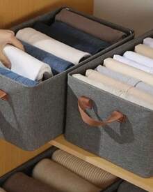 Caixa Organizadora Cesto Grande Dobrável Alça Roupa Brinquedos  Multiuso Para Gavetas e Armários