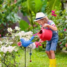 Metal Bird Wind Chime Decorative Garden Wooden Stake -14.2 Inch Outdoor Metal Flower And Metal Courtyard Art Outdoor And Garden, Terrace Rust Proof Shaking Bird Lawn Decoration - A Gift For Gardeners - Multicolor - View 7