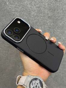 Luxury Carbon Fiber Twill Magnetic Phone Case Compatible With IPhone 17 16 15 14 Pro Max 17 Air Shockproof Bumper Wireless Charging Back Cover - Black - View 4