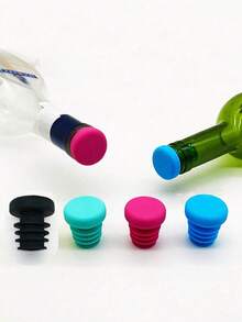 3 pièces Bouchon de bouteille et capuchon d'étanchéité en silicone. Bouchon d'étanchéité en silicone fileté robuste. Bouchon de bouteille de vin en silicone, bouchon de bouteille de vin rouge, bouchon de bouteille d'huile. Nécessités quotidiennes et domestiques